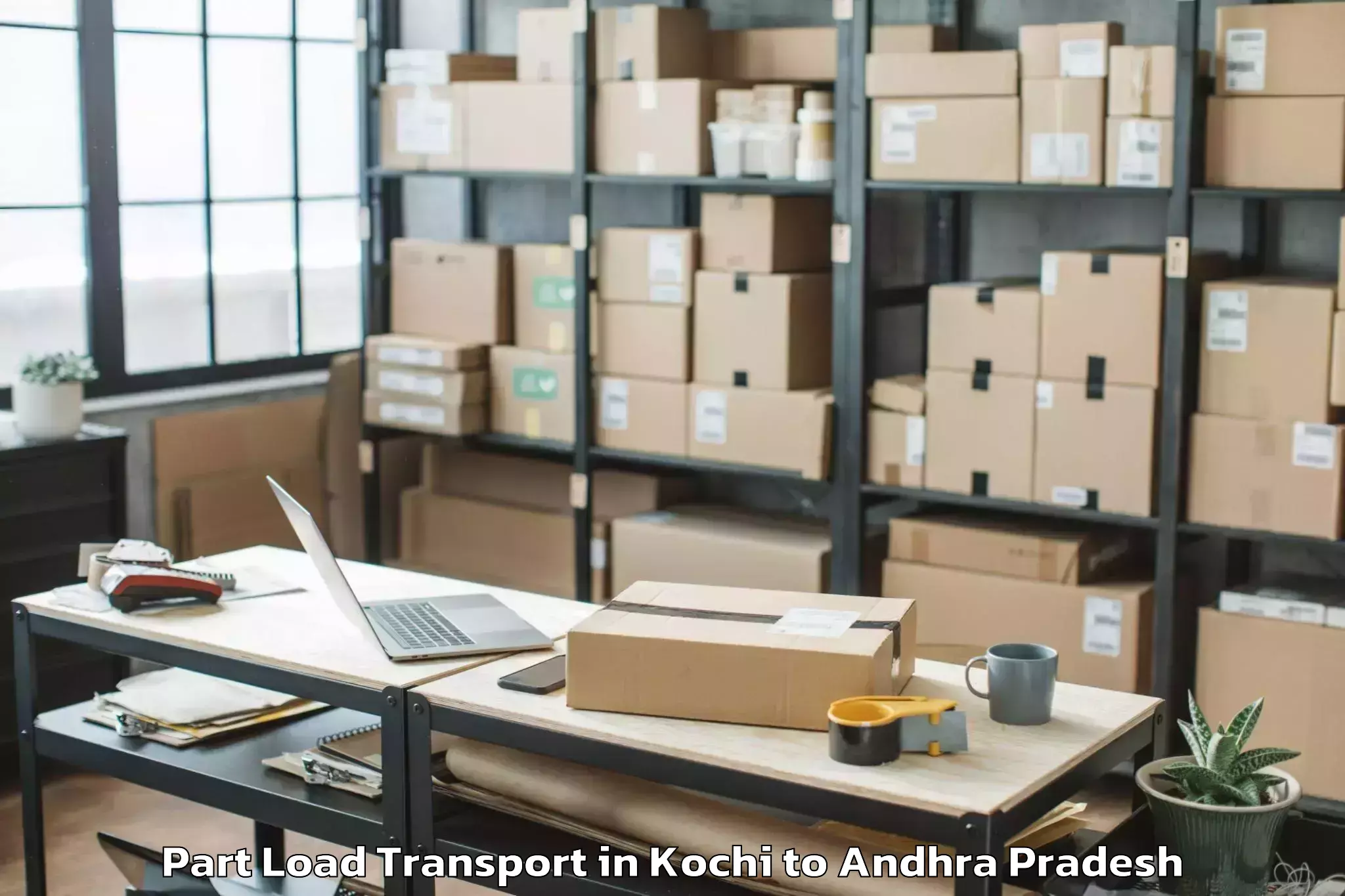 Reliable Kochi to Roddam Part Load Transport